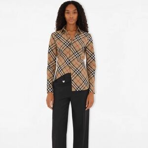 BURBERRY slim fit check cotton shirt